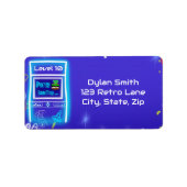 レトロアーケードパワーアップゲーム誕生日パーティー ラベル (正面)