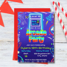 レトロアーケードパワーアップゲーム誕生日パーティー