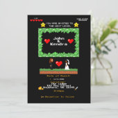 レトロアーケードビデオゲームの結婚式招待状 招待状 (スタンド正面)
