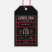 レトロアーケードビデオゲームネオン子供の誕生日 ギフトタグ (正面)