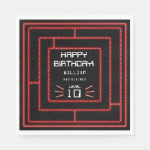 レトロアーケードビデオゲームネオン子供の誕生日