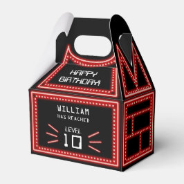 レトロアーケードビデオゲームネオン子供の誕生日 フェイバーボックス