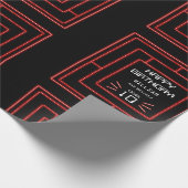 レトロアーケードビデオゲームネオン子供の誕生日 ラッピングペーパー (角)