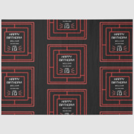 レトロアーケードビデオゲームネオン子供の誕生日 薄葉紙