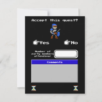 レトロアーケードビデオゲームRSVP 出欠カード