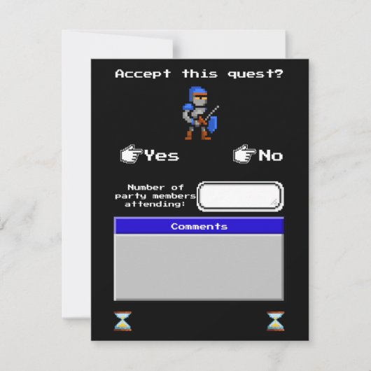 レトロアーケードビデオゲームRSVP 出欠カード (正面)
