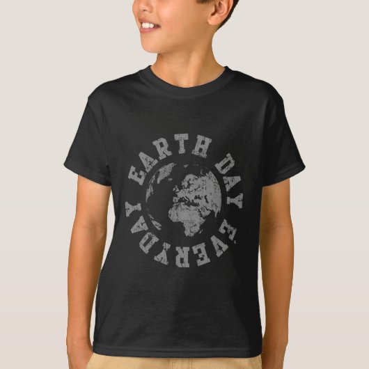 レトロアースデイ毎日の環境気候チャ Tシャツ (正面)