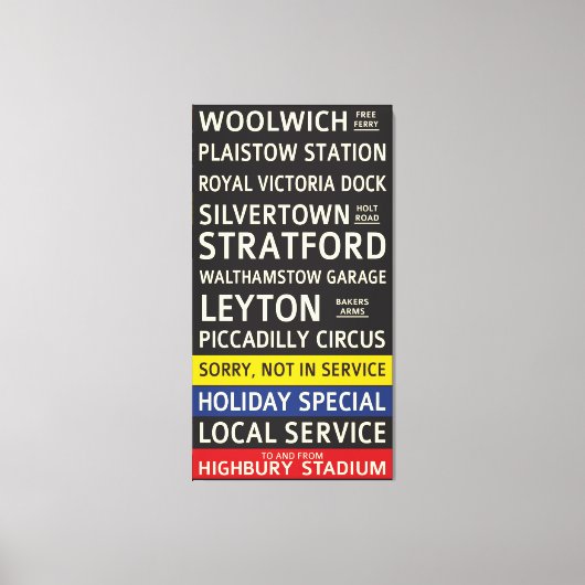 レトロアーセナルFCバススクロール キャンバスプリント (正面)