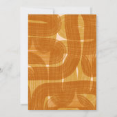 レトロアーチと曲げ線と黄色結婚線 招待状 (裏面)