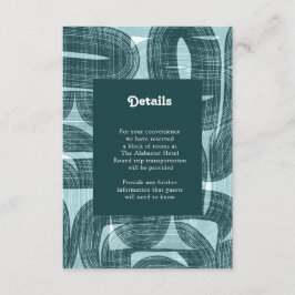 レトロアーチと曲げ、および線分のティール（緑がかった色）詳細 エンクロージャーカード