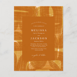 レトロアーチと曲げ、ライン結婚は黄色 ポストカード