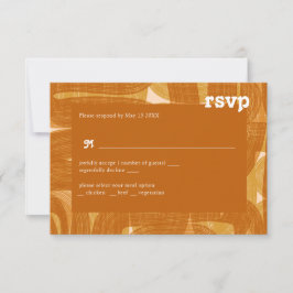 レトロアーチと曲げ、ライン黄色RSVP 出欠カード
