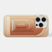 レトロアーチの廊下ラインアート幾何学デザイン iPhoneケース (裏面横)