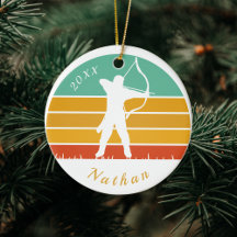 レトロアーチェリーテーマ弓矢名日付 