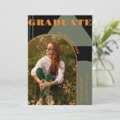 レトロアーチグリーンオレンジ2 Photo Grad発表 招待状 (スタンド正面)