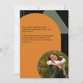 レトロアーチグリーンオレンジ2 Photo Grad発表 招待状 (裏面)