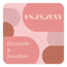 レトロアーチコーラルピンク結婚ズ