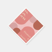 レトロアーチコーラルピンク結婚ズ スタンダードカクテルナプキン (角)