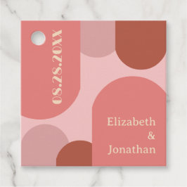 レトロアーチコーラルピンク結婚ズ フェイバータグ