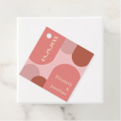 レトロアーチコーラルピンク結婚ズ フェイバータグ (インサイチュ)