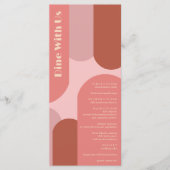 レトロアーチコーラルピンク結婚ズ メニュー (正面)