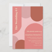 レトロアーチコーラルピンク結婚ズ 招待状 (正面)