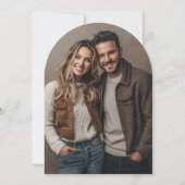 レトロアーチスタイルカップル写真ブライダルシャワー 招待状 (裏面)