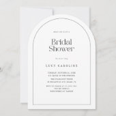 レトロアーチスタイルカップル写真ブライダルシャワー 招待状 (正面)