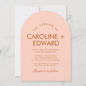 レトロアーチストライプの結婚式招待状 招待状 (正面)