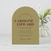 レトロアーチストライプの結婚式招待状 招待状 (スタンド正面)