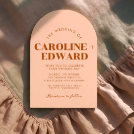 レトロアーチストライプの結婚式招待状 招待状