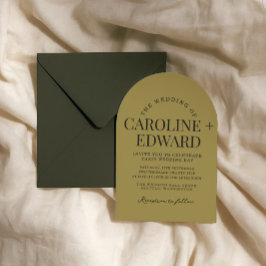 レトロアーチストライプの結婚式招待状 招待状