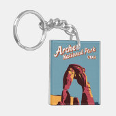 レトロアーチズナショナルパークユタイラストレーション キーホルダー (正面左)
