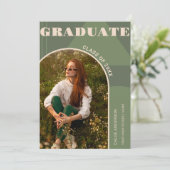 レトロアーチセージ緑の写真のグラード発表 招待状 (スタンド正面)