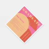 レトロアーチピンク&オレンジおもしろいファクト卒業 スタンダードランチョンナプキン (角)