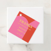 レトロアーチピンク&オレンジスイーツ16誕生日 フェイバータグ (インサイチュ)