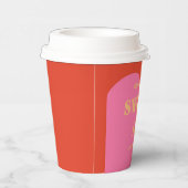 レトロアーチピンク&オレンジスイーツ16誕生日 紙コップ (右)