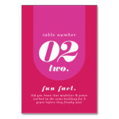 レトロアーチピンク&マゼンタカップルおもしろいファクト&フォト テーブルナンバー (正面)