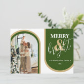 レトロアーチフォトクリスマスホリデーカード シーズンカード (スタンド正面)