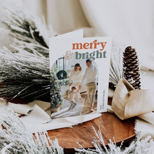 レトロアーチフォトメリー&ブライトホリデーカード シーズンカード