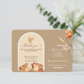 レトロアーチフラワービジネスサンキューディスカウントカード 招待状 (スタンド正面)