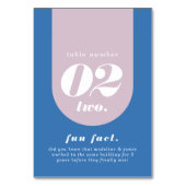 レトロアーチブルー&パープルカップルのおもしろいファクト&写真 テーブルナンバー (正面)