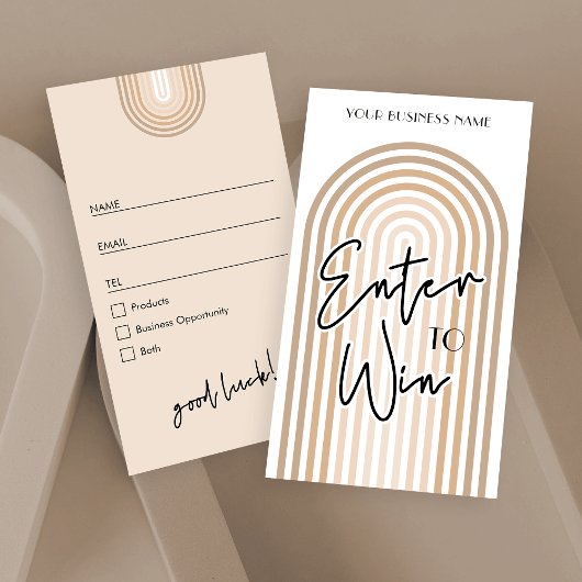 レトロアーチボホクリームプライズドロー抽選会チケット プレイスカード