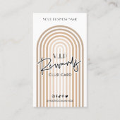 レトロアーチボホーベージュトレンディービジネスロゴ ロイヤリティカード (正面)