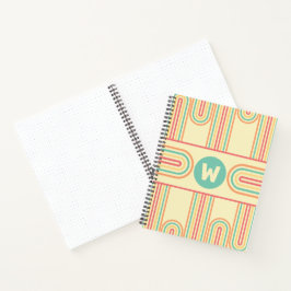 レトロアーチラインアートモノグラム ノートブック