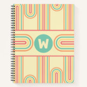 レトロアーチラインアートモノグラム ノートブック (正面)