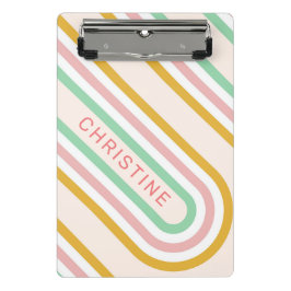 レトロアーチラインズパステルピンクミニマル ミニクリップボード