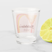 レトロアーチヴィンテージサンセット抽象芸術バチェロレッテ ショットグラス (裏面)