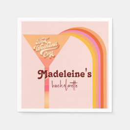 レトロアーチヴィンテージサンセット抽象芸術バチェロレッテ スタンダードカクテルナプキン