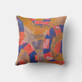 レトロアーチ、ゲルプリント抽象芸術枕 クッション (裏面)